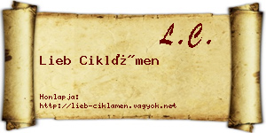 Lieb Ciklámen névjegykártya